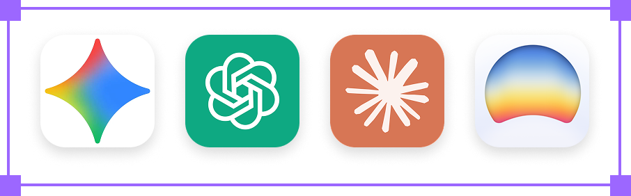 Row of AI tool icons