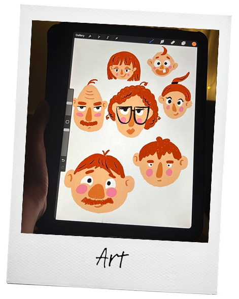 Face illustrations on iPad