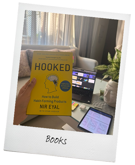 Reading Hooked at my desk