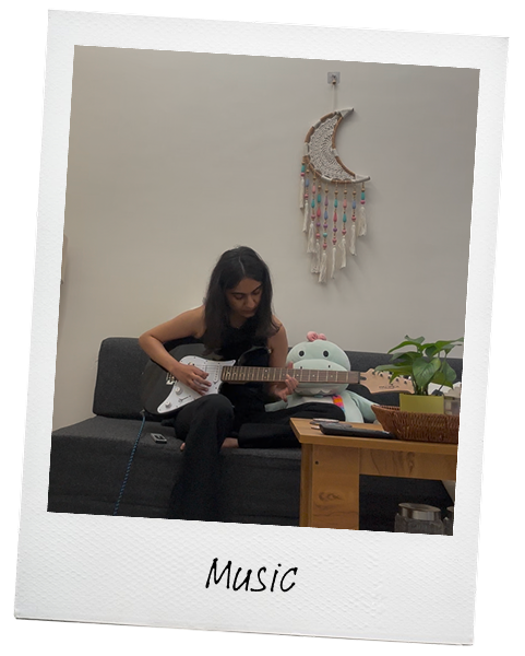 Playing guitar