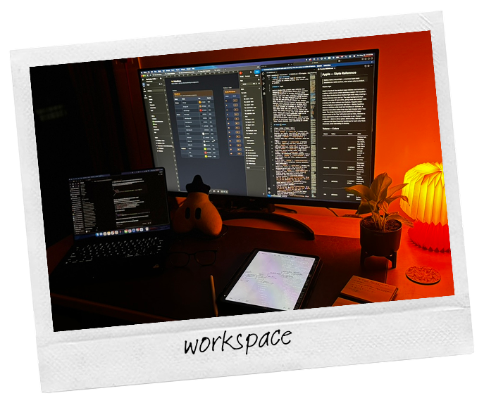 My workspace at night